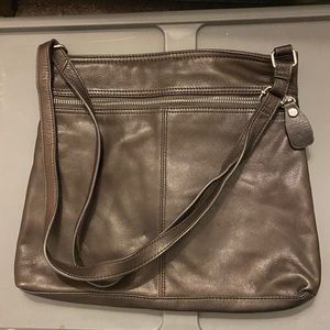 Margot Italian leather brown leather satchel.